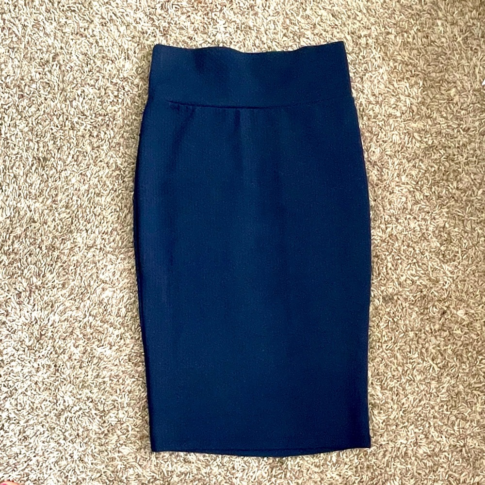 Navy blue pencil skirt